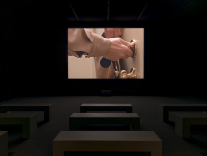 Christian Marclay, Doors, exhibition view. Courtesy of Institute of Contemporary Art, Boston 