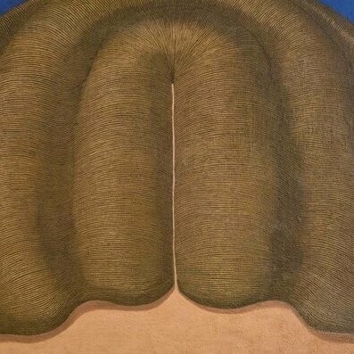 Domenico Gnoli, Capigliatura femminile, Riga in mezzo n.1, 1965, Collezione Prada, Milano © Domenico Gnoli