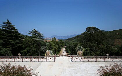 Portoferraio, Villa San Martino, veduta dalla residenza di Napoleone, con terrazza sulla galleria Demidoff. Isola d'Elba, Italia