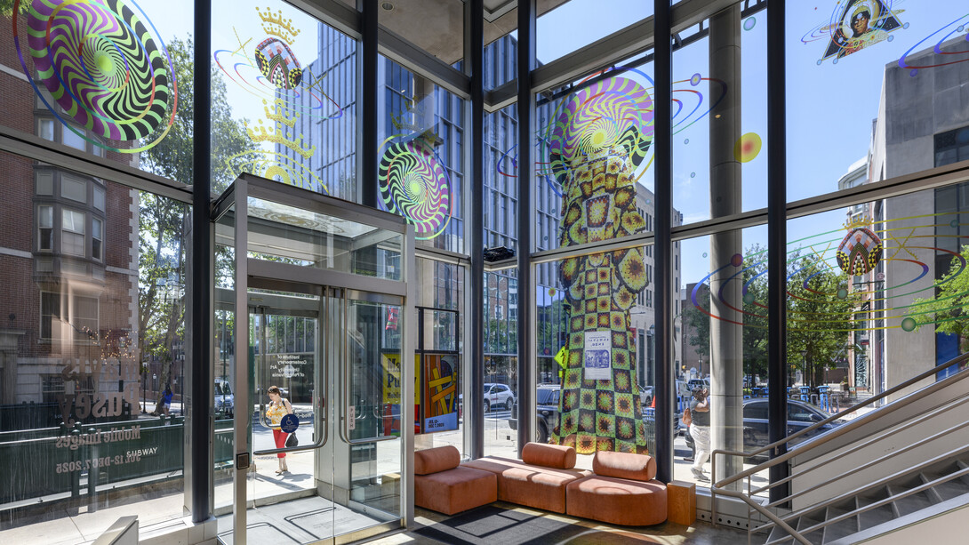 Xenobia Bailey, Entryways, exhibition view. Courtesy of ICA Philadelphia