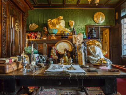 The interiors of the Vittoriale degli Italiani are a striking fusion of decadence, mysticism, and meticulous design, mirroring the poet’s complex personality, Brescia, Italy