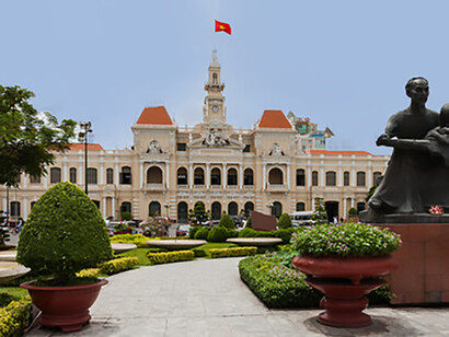 Ho Chi Minh City, Vietnam, Ho Chi Minh City Hall (People's Committee Building) in front of the Vincom Center