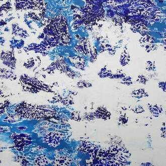 Tsang Chui Mei. A performance within blue‑and‑white field 青花地的演奏 (detail), 2025. Courtesy of Contemporary by Angela Li