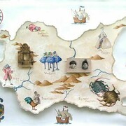 Vanni Cuoghi, Mappa di Saxemberg, 2013, acquerello, collage su carta, cm 70 x 100