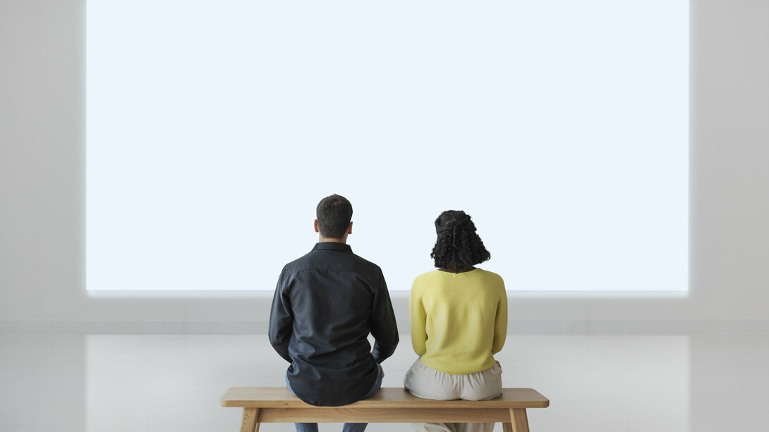 An empty surface that reflects what we choose to project onto it