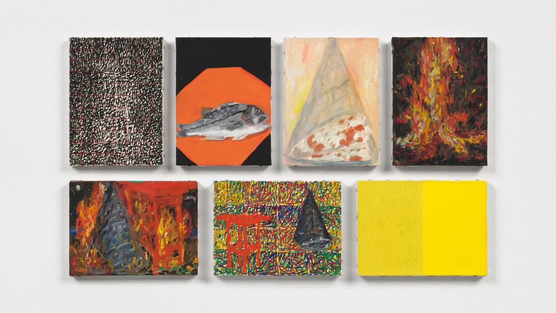 Jennifer Bartlett, Fire, table, cone A, 1988-1989. Courtesy of Rebecca Camacho Presents