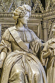 Sculptures at Hautecombe Abbey Church, Saint-Pierre-de-Curtille, Department of Savoy, Region of Auvergne-Rhône-Alpes (former Rhône-Alpes), France