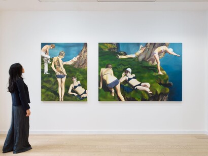 Emilia Momen, Bathers, exhibition view. Courtesy of Ronchini Gallery