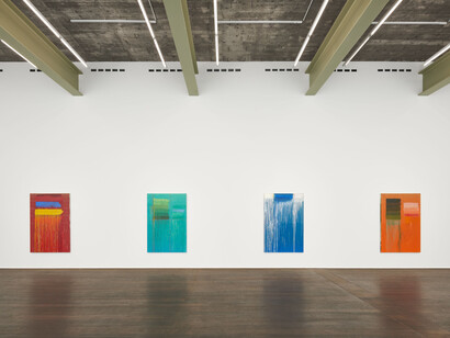 Pat Steir, Song, exhibition view. Courtesy of Hauser and Wirth Gallery