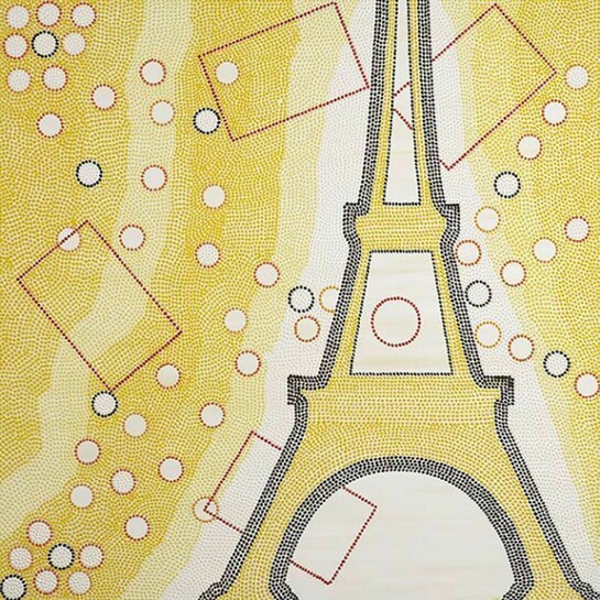 Laure Hatchuel-Becker, Yellow Eiffel, 2011, Oil on canvas, 100 x 100 cm