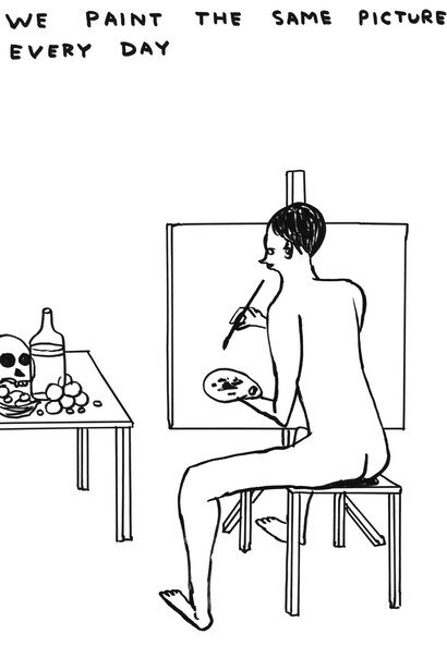David Shrigley, Untitled (We paint the same picture every day) (detail), 2024. Courtesy of Two Rooms 