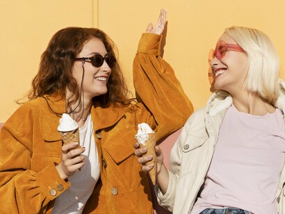 America smiles best in ads, especially when everyone's holding dessert
