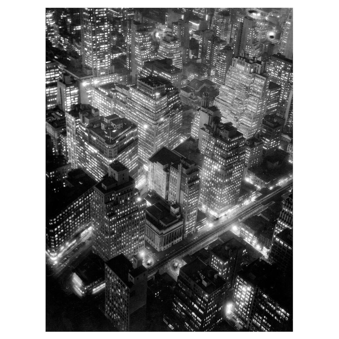 Berenice Abbott, Night View New York, 1932 © Estate of Berenice Abbott/Getty Images. Image courtesy of Huxley-Parlour Gallery