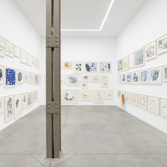 Archiv Charlotte Posenenske, Anfänge der Form: Charlotte posenenske auf papier, exhibition view. Courtesy of Mehdi Chouakri Gallery