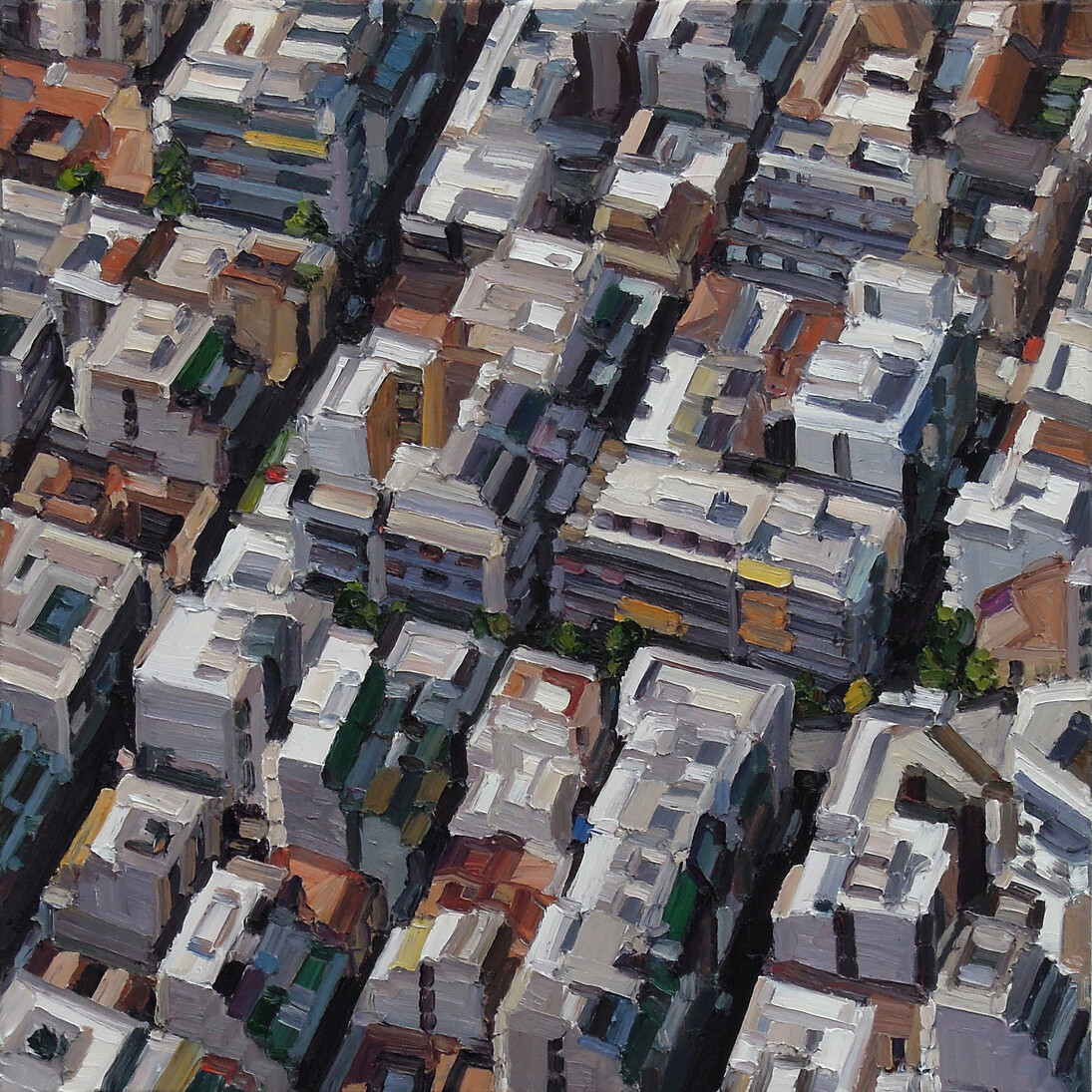 Ralph Fleck, Stadtbild 13.VII Athens, 2015, oil on canvas, 120 x 120 cm