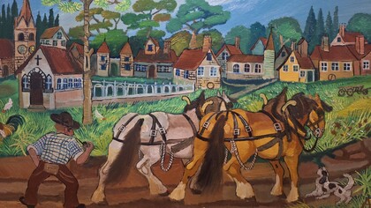 Antonio Ligabue, "Ritorno dai campi", dettaglio