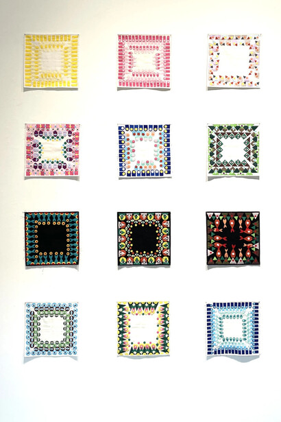 Sara Baume, Handkerchiefs 1 to 16. Courtesy of Molesworth Gallery