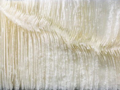 "Tiempo de ensueño".
Escultura encáustica de papel Kozo, sobre tabla de abedul, 2025