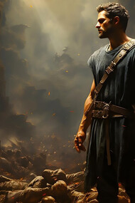 Cinematic gladiator illustration design