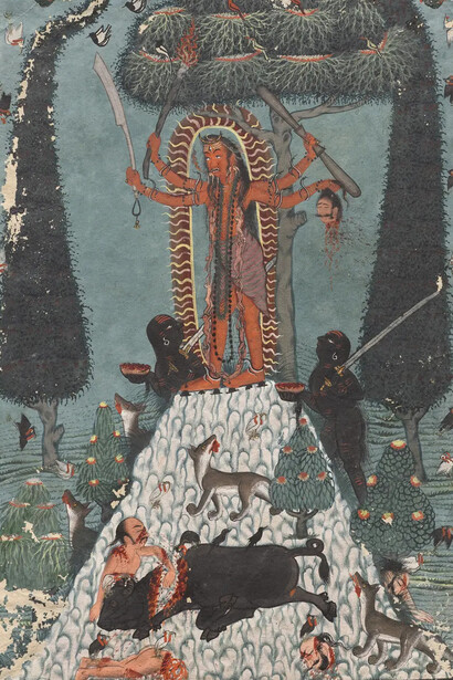 Goddess standing on a mountaintop (detail), c. 1720. Courtesy of Cleveland Museum of Art
