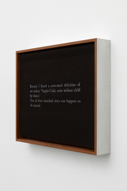 Sophie Calle, Without child / Sans enfants, 2018. Courtesy of Perrotin Gallery