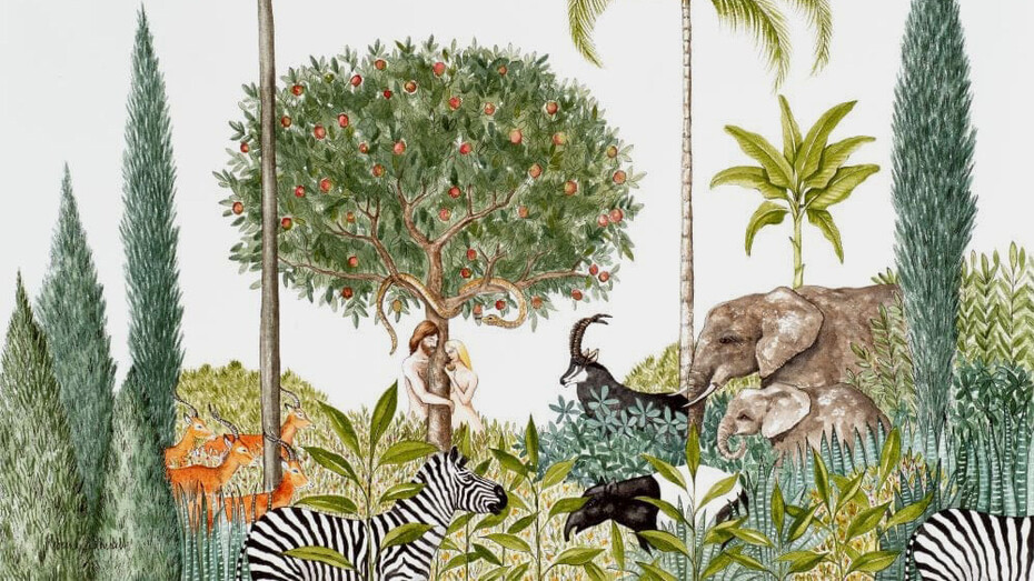 Rebecca Campbell, The tree of knowledge, good and evil, 2025. Courtesy of Jonathan Cooper Gallery