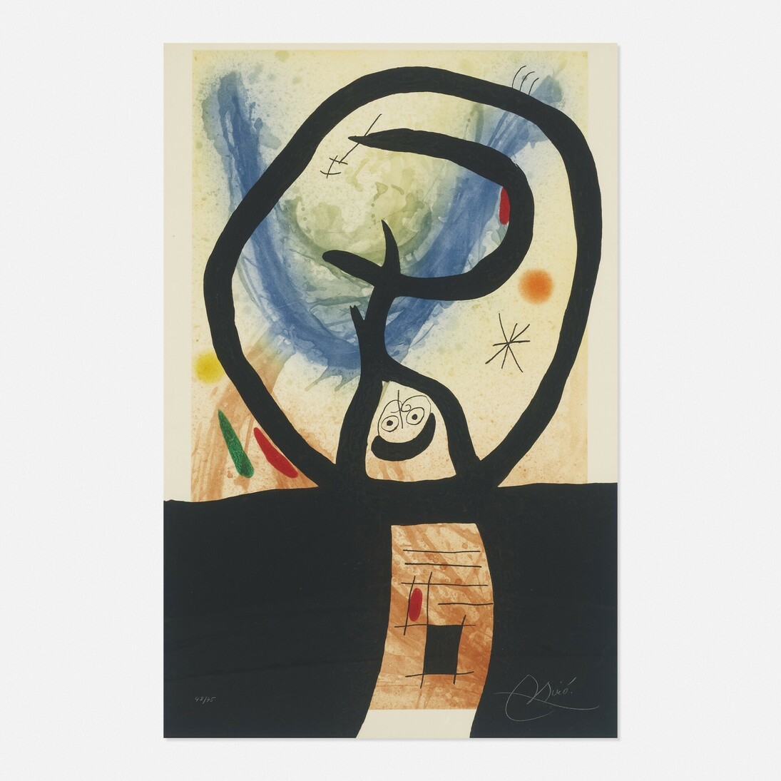 Joan Miro (1893 - 1983), La Fronde, 1969, Etching, aquatint and carborundum in colors on Arches, 42.00x27.50 in 