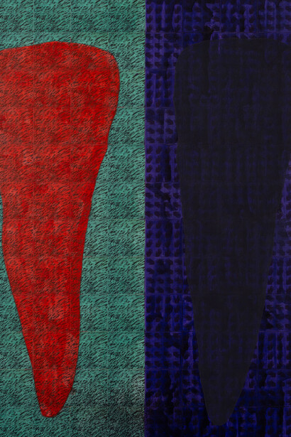 McArthur Binion, under:ground (detail), 2025. Courtesy of Lehmann Maupin