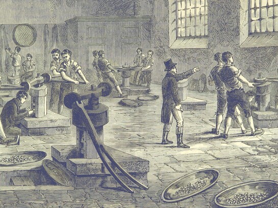 Interno della Zecca (da un disegno del 1820 circa). Il signoraggio è uno degli aspetti meno compresi dell’economia, ma influenza ogni nostra transazione quotidiana