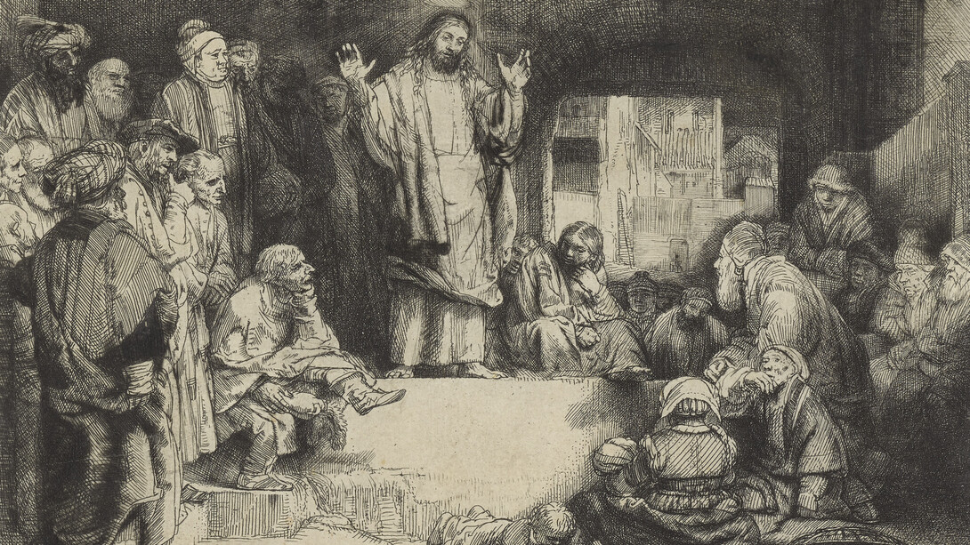 Rembrandt Harmenszoon van Rijn, Christ preaching (‘La petite tombe‘) (détail), c. 1652. Avec l'aimable autorisation du Kunsthaus Zürich