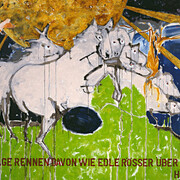 Werner Büttner, Die Tage rennen davon... (The days are running away...), 2011. Oil on canvas, 190 x 240 cm