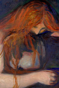 Detalle de Amor y dolor (Vampiro), Edvard Munch