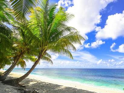 A pristine beach on Fuvahmulah Island, Maldives