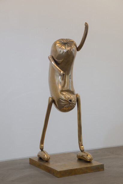 Erwin Wurm, Step (Abstract Sculptures), 2014 bronze 90 x 32.99 x 30 inches (sculpture) 228.6 x 83.8 x 76.2 cm 3.74 x 31.3 x 42.91 inches (base) 9.5 x 79.5 x 109 cm Edition of 3 Courtesy the artist and Lehmann Maupin, New York and Hong Kong Photo: Kitmin.com