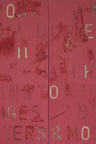 Daughters & Mothers 2019, enamel, acrylic, wood panel. 240x150cm, from The Duration at Beaconsfield Gallery 2019. Ph. Mark Dean, courtesy of the artist, © Mark Dean