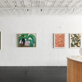 Andrew Alba, Brittany Ferns, and Kate Roebuck, Take care, exhibition view. Courtesy of Uprise Art