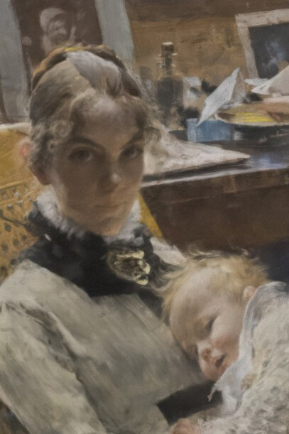 The Artist's Wife and their Daughter, Carl Larsson, date: 1885, Nationalmuseet Sweden