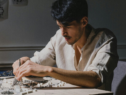 Hands-on learning in architecture spans from students working independently at their desks to collaborative model-building in group settings