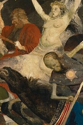 Arnold Böcklin, "La guerra", témpera sobre madera, 1897