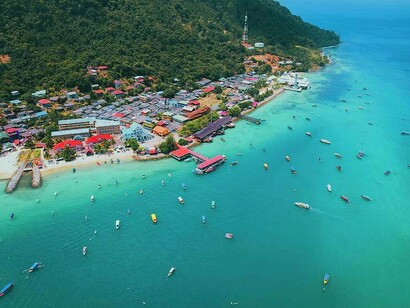 Perhentian Kecil, veduta del villaggio di pescatori di Kecil, Malesia