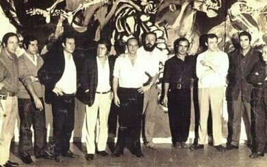 From left to right: Carlos Sessano, Esperilio Bute, Hugo Pereyra, Franco Venturi, Alfredo Martínez Howard, Ricardo Carpani, Alfredo Plank, Alberto Alonso, Mario Erlich, Carlos Alonso, and Juan Carlos Sánchez