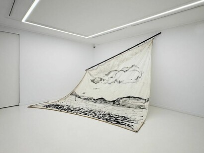 Alberto Baraya, Viaje a Galicia, vista de exhibición. Cortesía de la Galería Fernando Pradilla