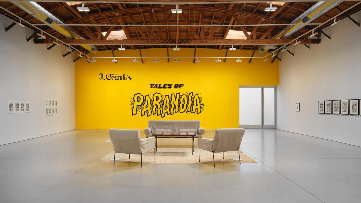 R. Crumb, Tales of paranoia, exhibition view. Courtesy of David Zwirner Gallery