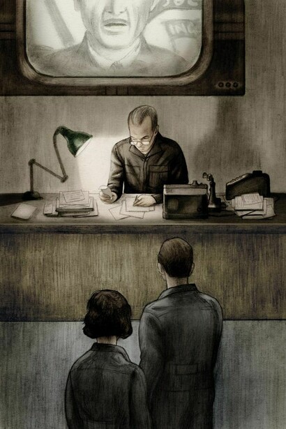 Ilustración de Jonathan Burton para "1984", de George Orwell