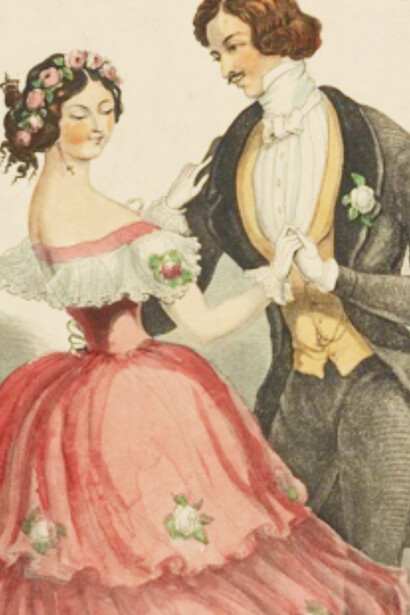 Ilustración que integra la colección "Bailes de salón en las portadas musicales británicas y americanas del siglo XIX" de la Biblioteca Pública de Nueva York