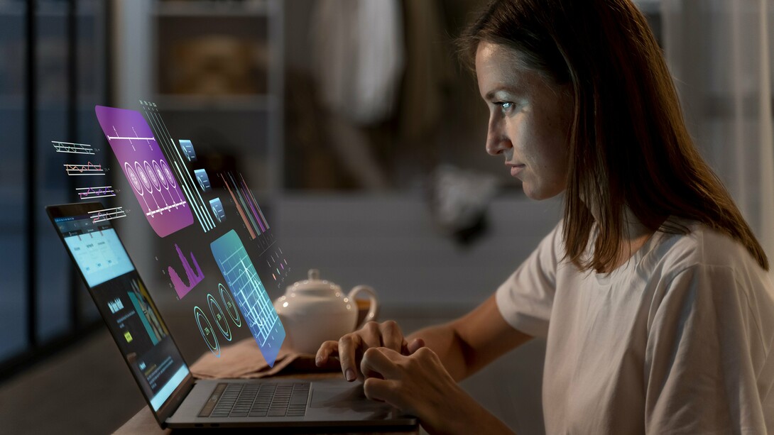 A person using AI tools, reflecting how we live in an AI age and its widespread use 