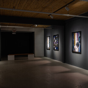 Oli Sorenson, Video pistoletto, vue de l'exposition. Avec l'aimable autorisation d'Art Mûr