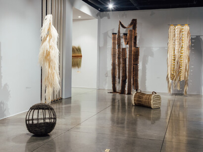 Rosana Escobar y Vanessa Gómez, Feraz encuentros con lo natural, vista de exhibición. Cortesía de Galería La Cometa