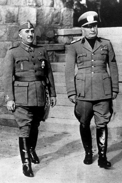 Franco e Mussolini durante il colloquio di Bordighera, 12 febbraio 1941