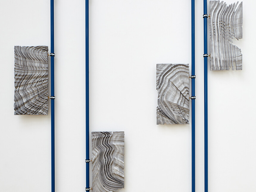 Nicolas Deshayes, Le Chant du Styrene, 2013, Cast aluminium, powder coated steel and fixings